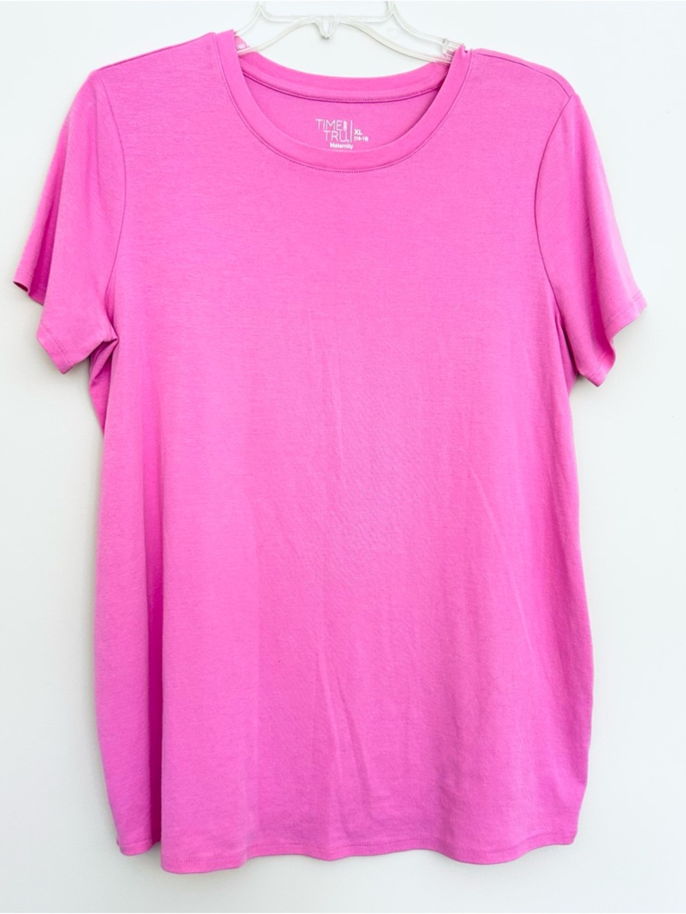 Time and Tru Women's Short Sleeve Pink Crewneck Tee